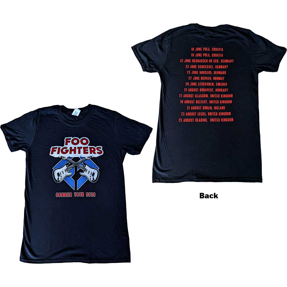 Foo Fighters Unisex T-Shirt: Concrete & Gold 2019 European Tour (Back Print) (Ex-Tour) T-Shirt