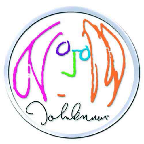 Een foto van een John Lennon Speld Badge