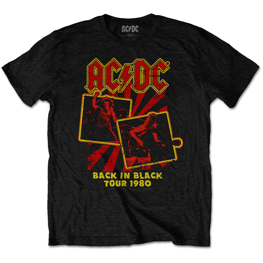 AC/DC Unisex T-Shirt: Back in Black Tour 1980 T-Shirt