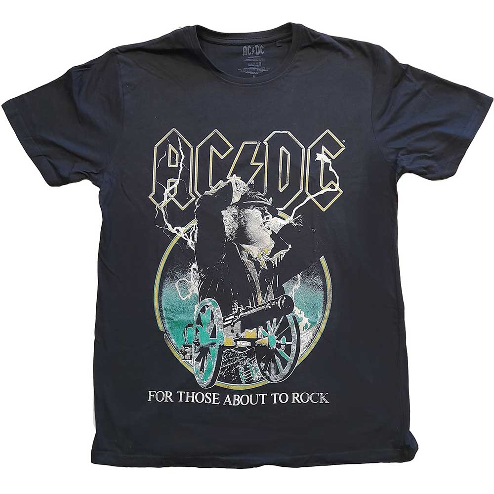 AC/DC Unisex T-Shirt: For Those About To Rock Yellow Outlines T-Shirt