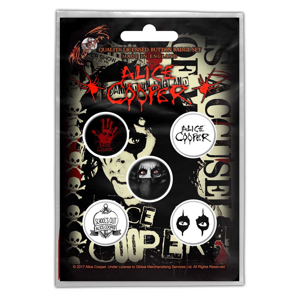 Alice Cooper Button Badge Pack: Eyes (Retail Pack) Set knoopspelden