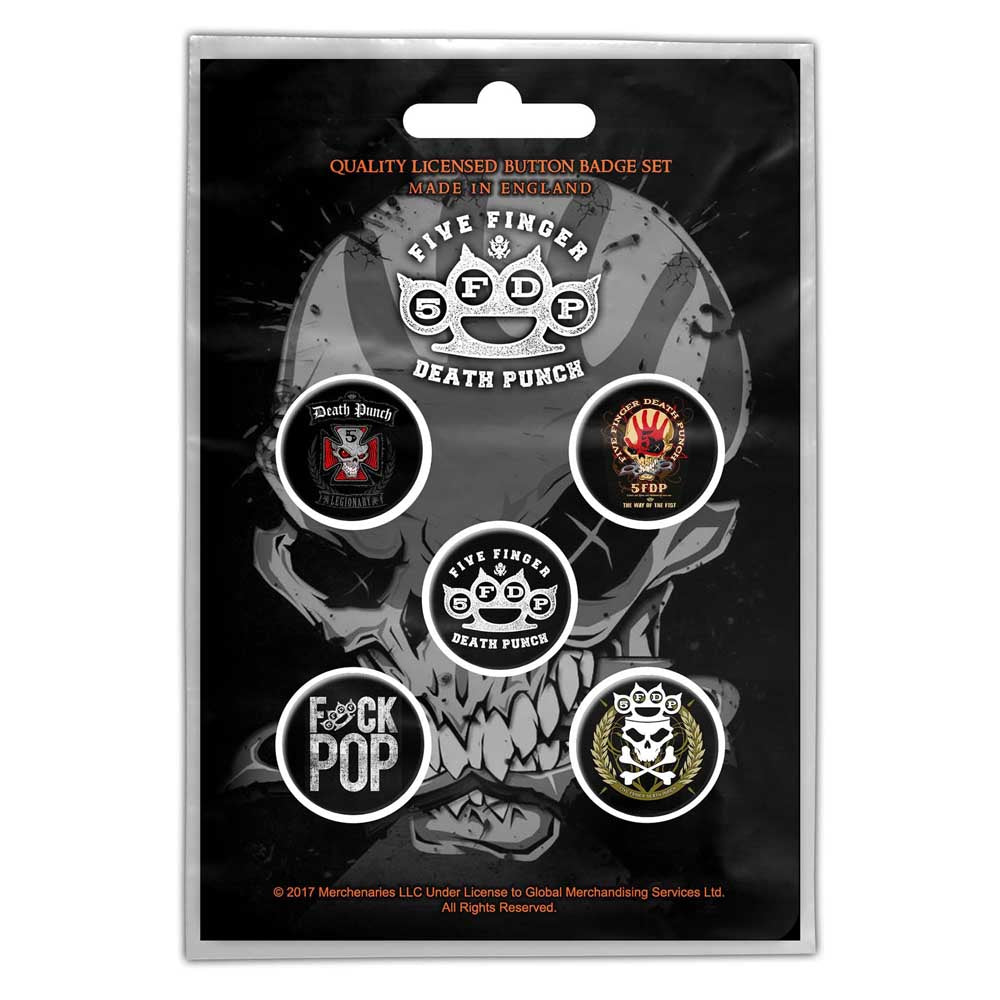 Five Finger Death Punch Button Badge Pack: Logos (Retail Pack) Set knoopspelden