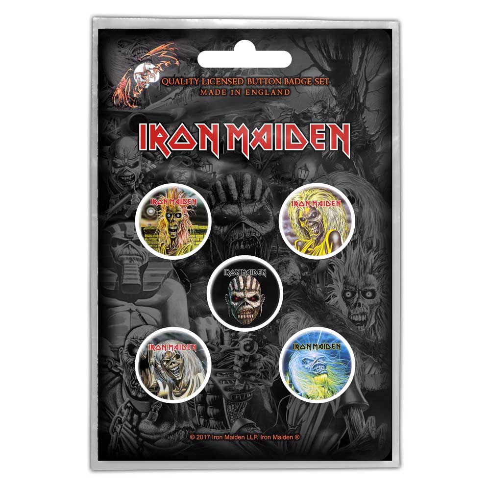 Iron Maiden Button Badge Pack: The Faces of Eddie (Retail Pack) Set knoopspelden