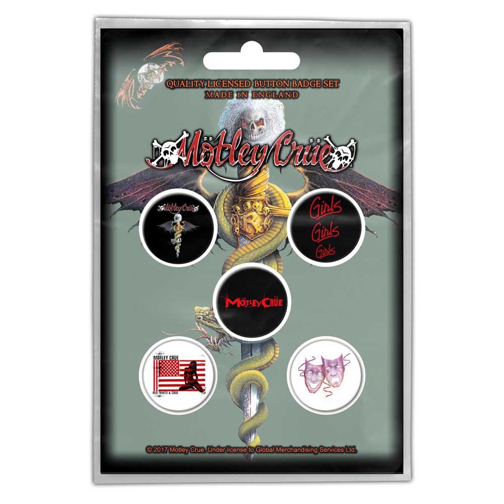 Motley Crue Button Badge Pack: Dr Feelgood (Retail Pack) Set knoopspelden
