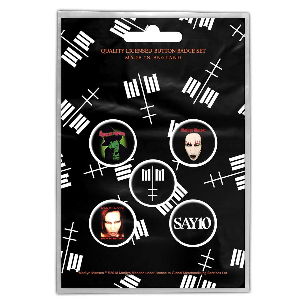 Marilyn Manson Button Badge Pack: Cross Logo (Retail Pack) Set knoopspelden