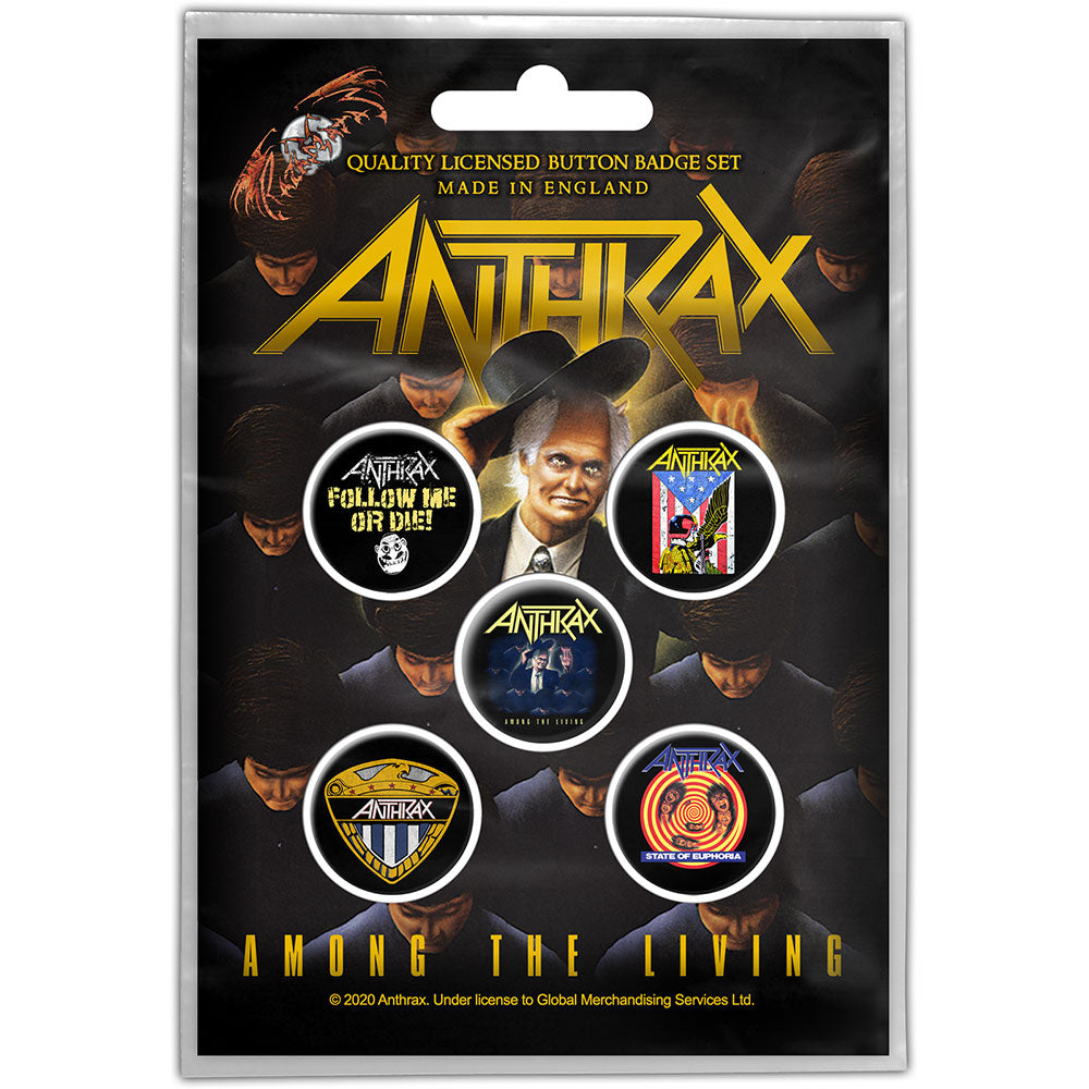 Anthrax Button Badge Pack: Among the Living (Retail Pack) Set knoopspelden