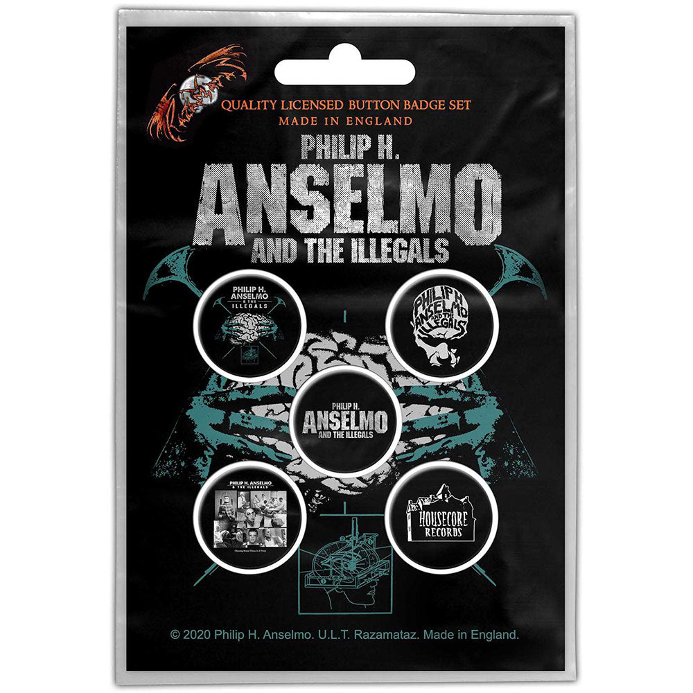 Philip H. Anselmo & The Illegals Button Badge Pack: Brain (Retail Pack) Set knoopspelden