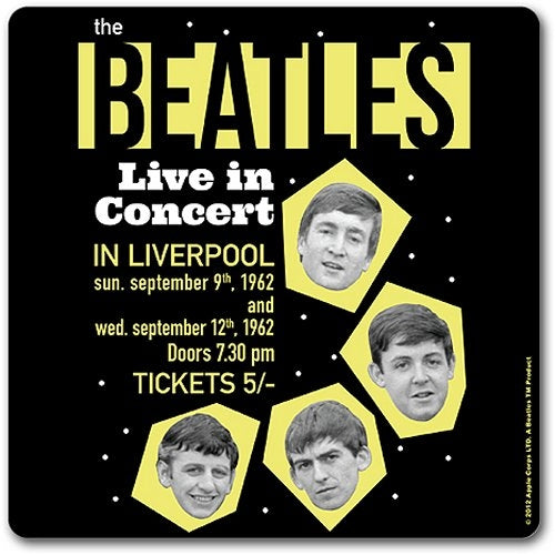 The Beatles Single Cork Coaster: 1962 Live in Concert Onderzetter