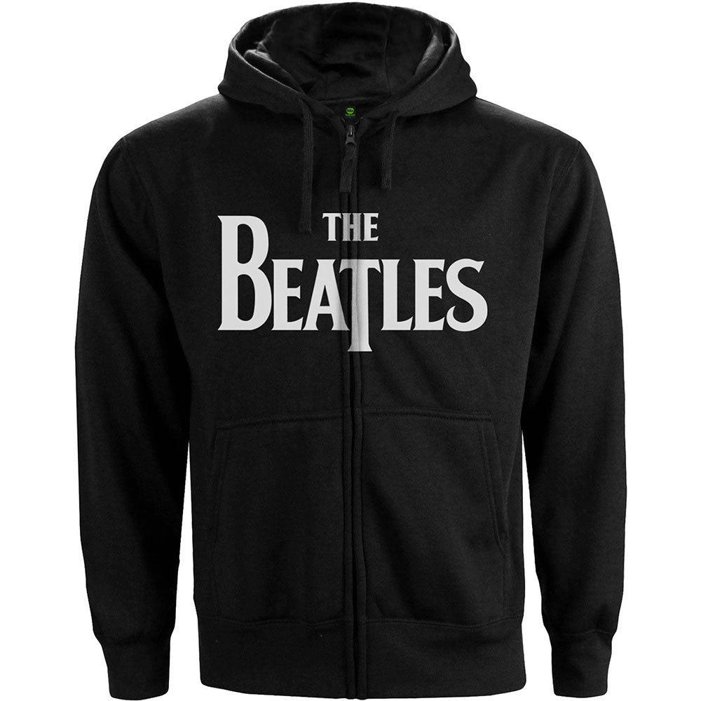 The Beatles Unisex Zipped Hoodie: Drop T Logo Ritshoodie