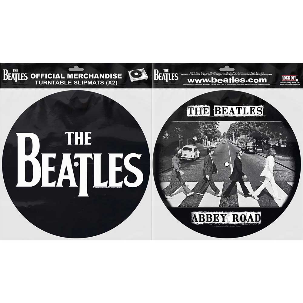 The Beatles Turntable Slipmat Set: Drop T Logo & Abbey Road (Retail Pack) Set draaitafel-slipmatten