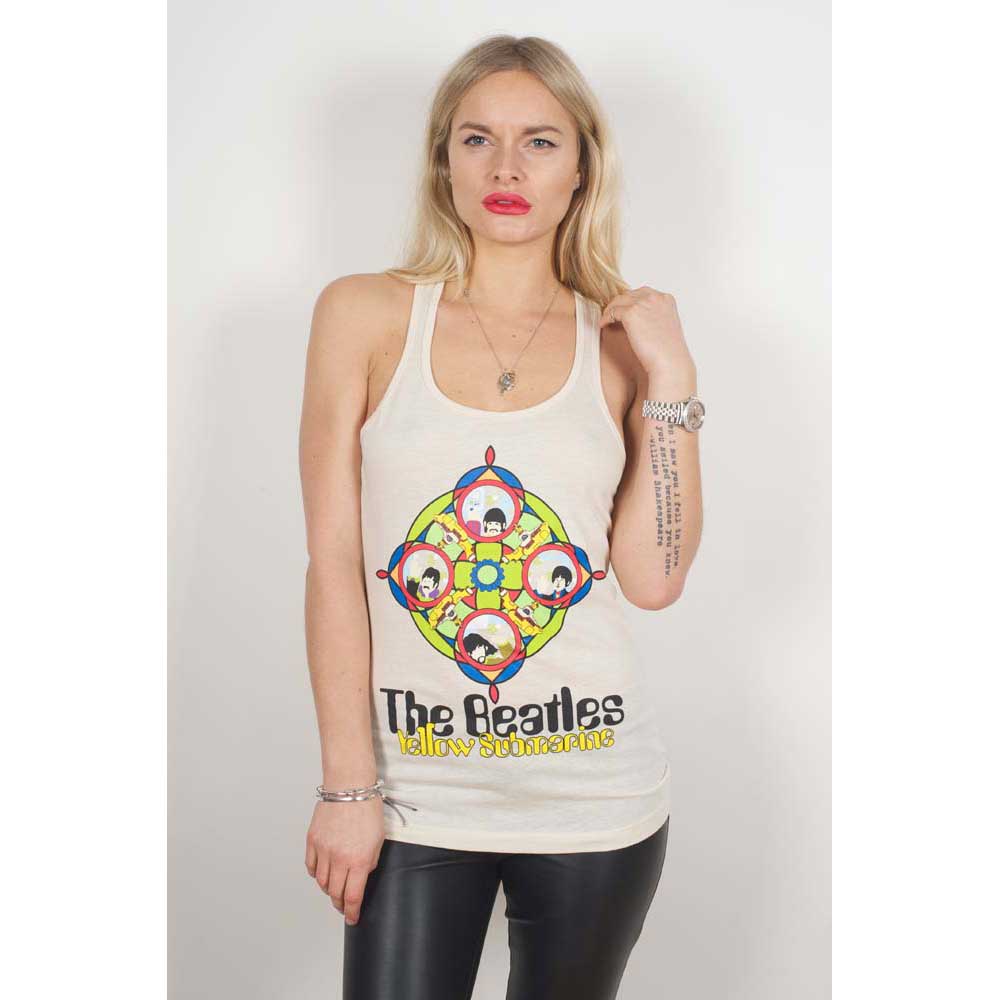 The Beatles Ladies Vest T-Shirt: Yellow Submarine & Portholes Vest T-Shirt