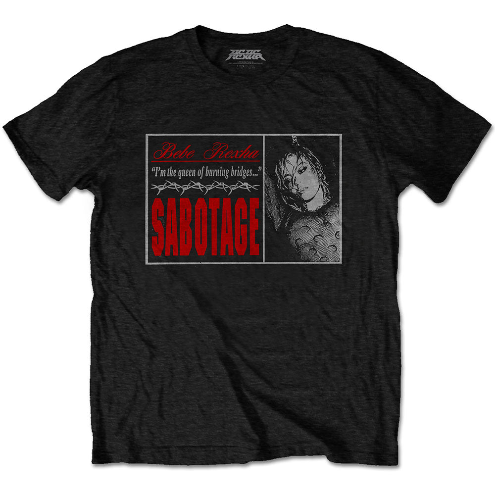 Bebe Rexha Unisex T-Shirt: Sabotage - Let You Down (Back Print) T-Shirt