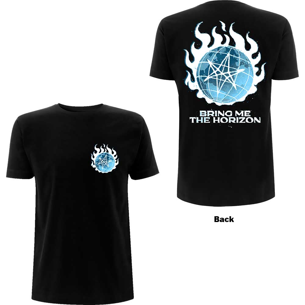 Bring Me The Horizon Unisex T-Shirt: Globe (Back Print) T-Shirt
