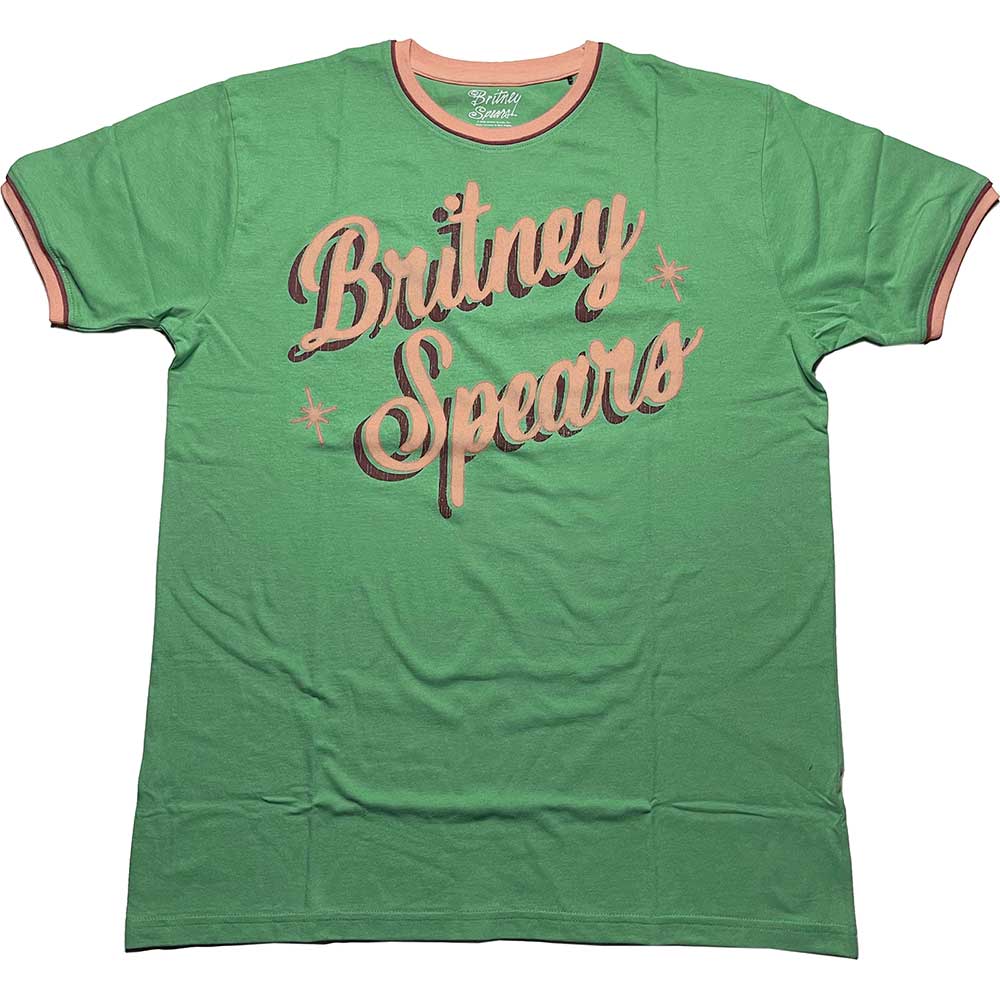Britney Spears Unisex Ringer T-Shirt: Retro Text Ringer T-Shirt