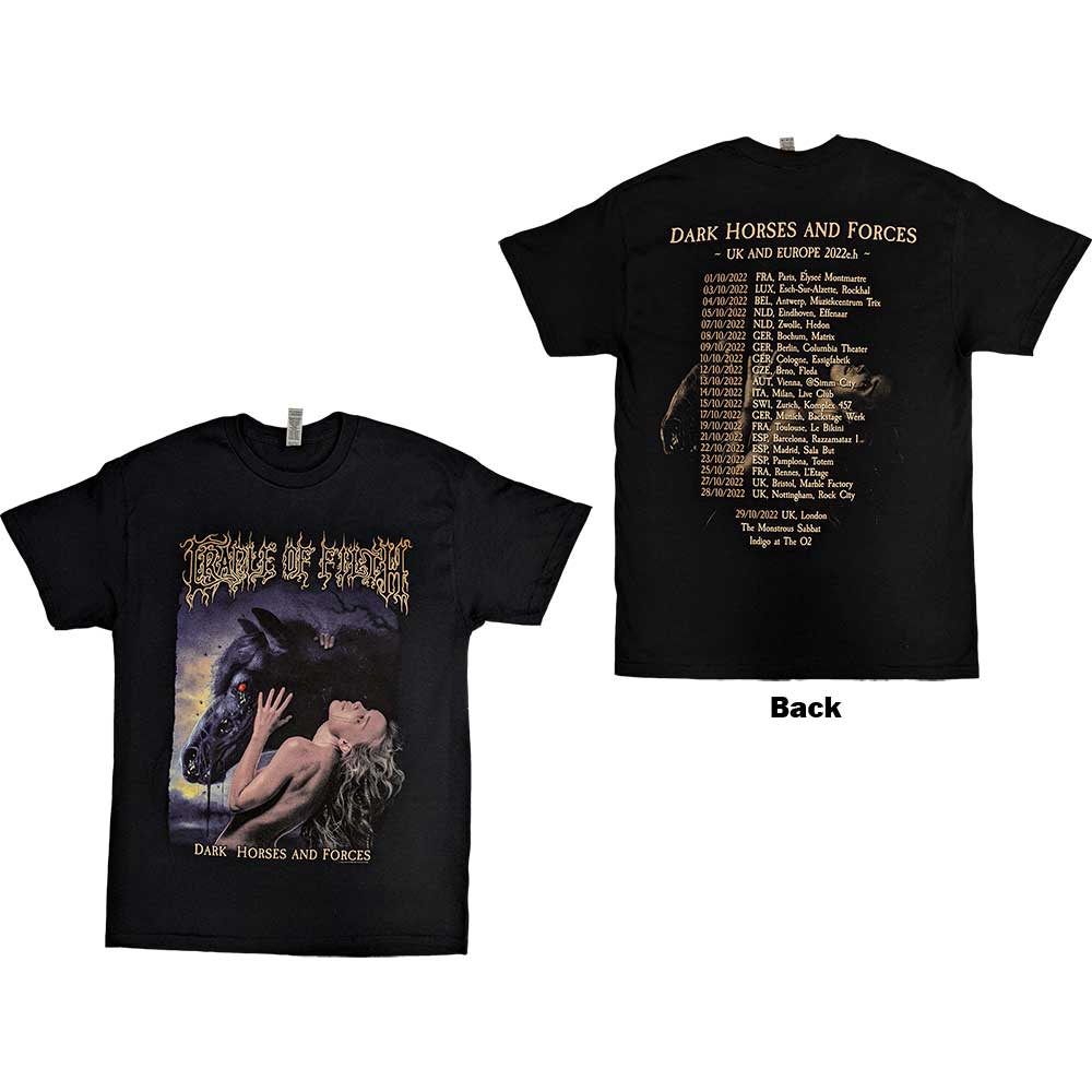 Cradle Of Filth Unisex T-Shirt: Dark Horses (Back Print) T-Shirt