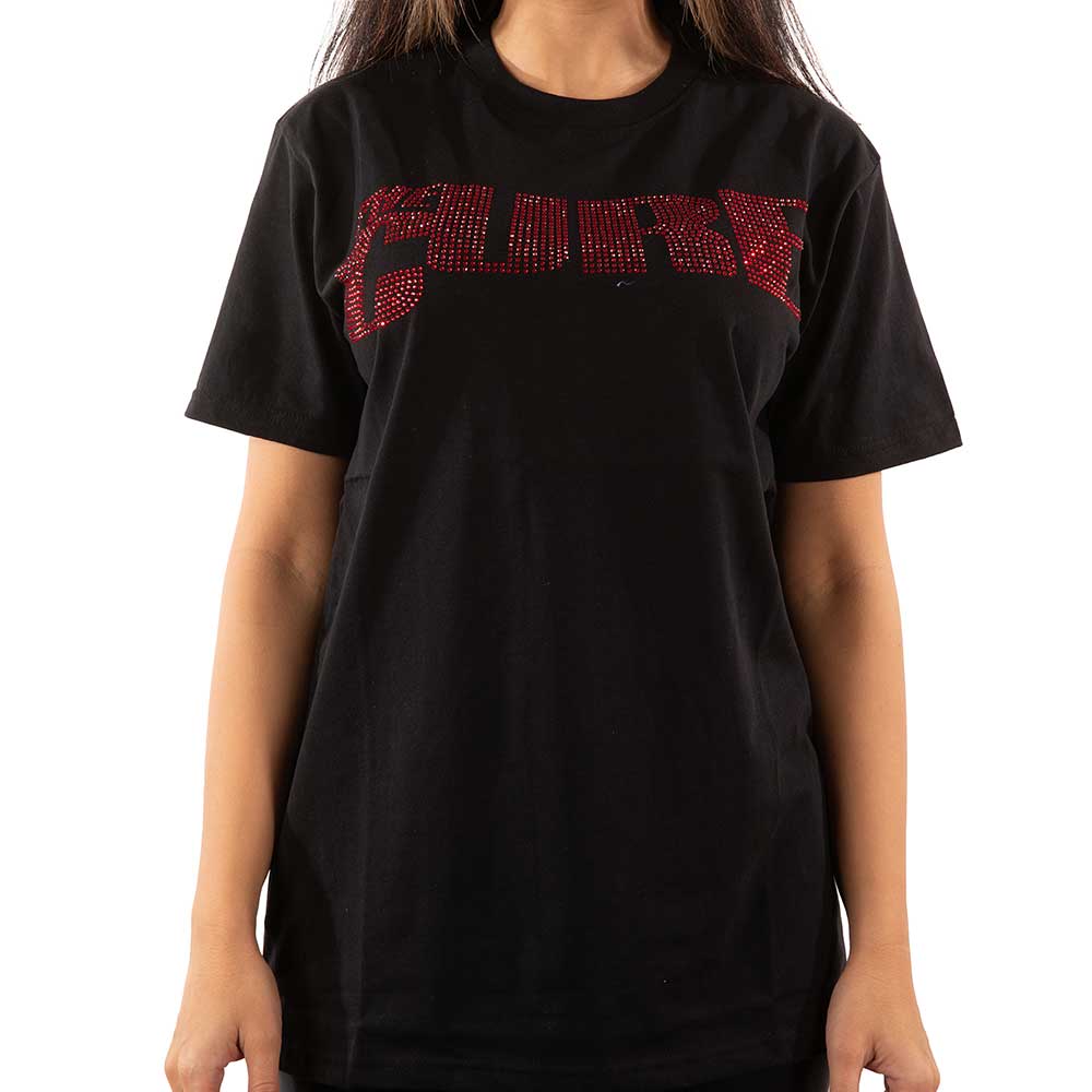 The Cure Unisex Embellished T-Shirt: Logo (Diamante) Embellished T-Shirt