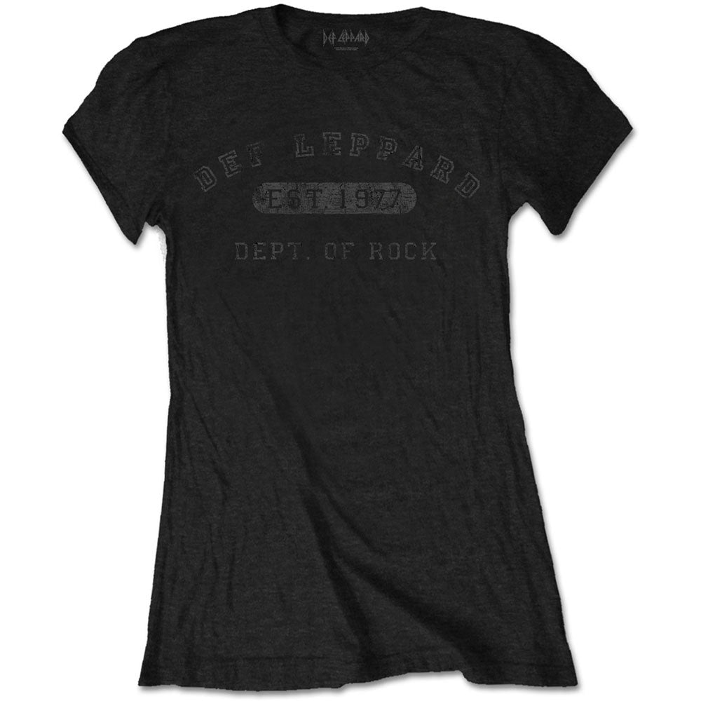 Def Leppard Ladies T-Shirt: Collegiate Logo T-Shirt