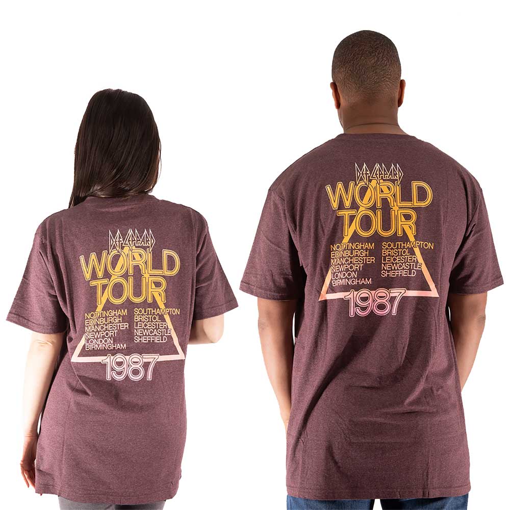 Def Leppard Unisex T-Shirt: Hysteria World Tour (Back Print) T-Shirt