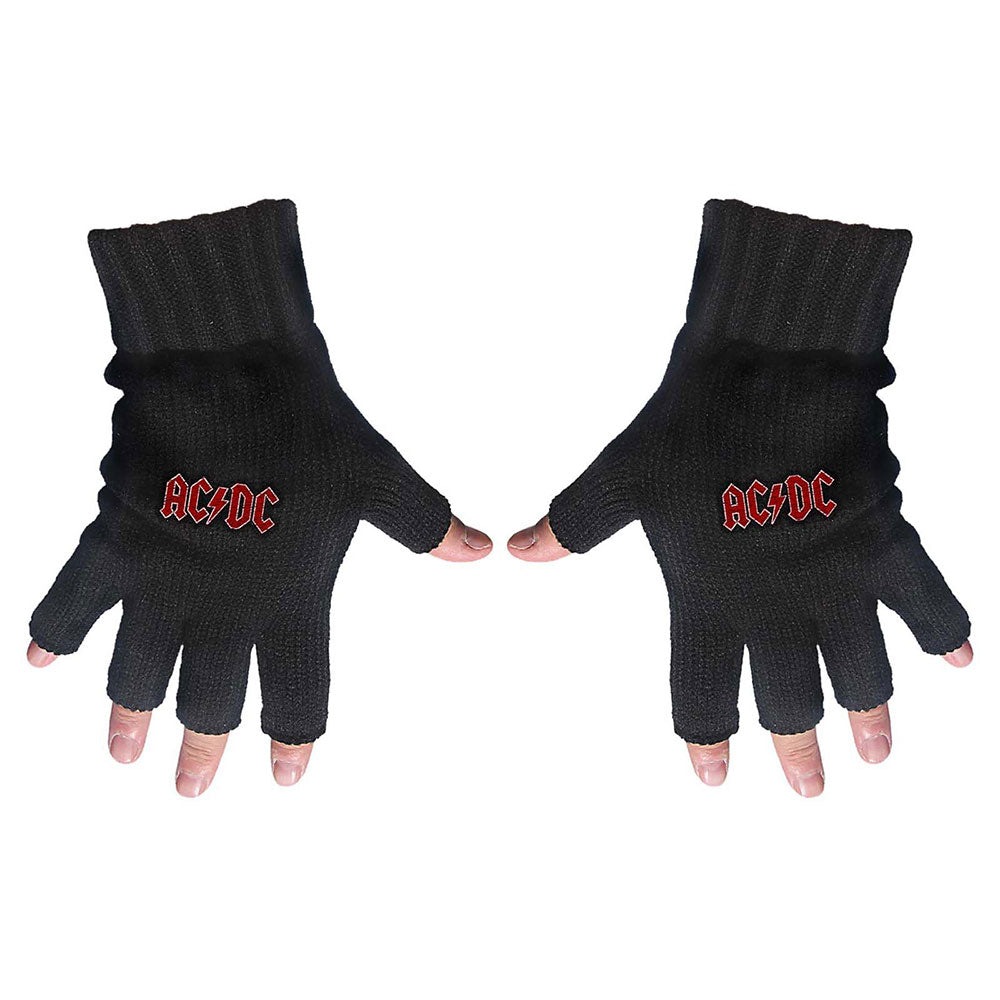 AC/DC Unisex Fingerless Gloves: Classic Red Logo Vingerloze handschoenen