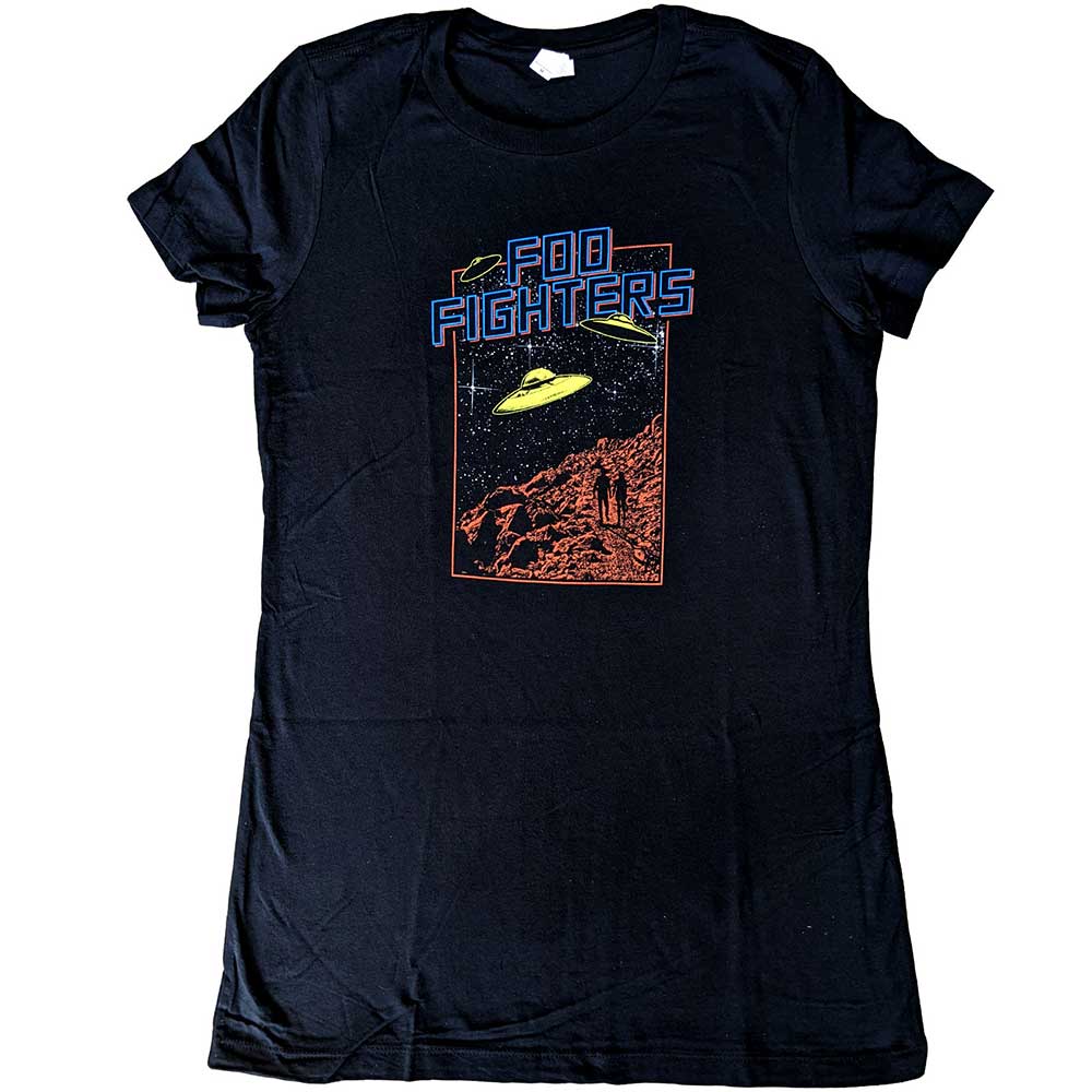 Foo Fighters Ladies T-Shirt: UFOS 2015 European Tour (Back Print) (Ex-Tour) T-Shirt