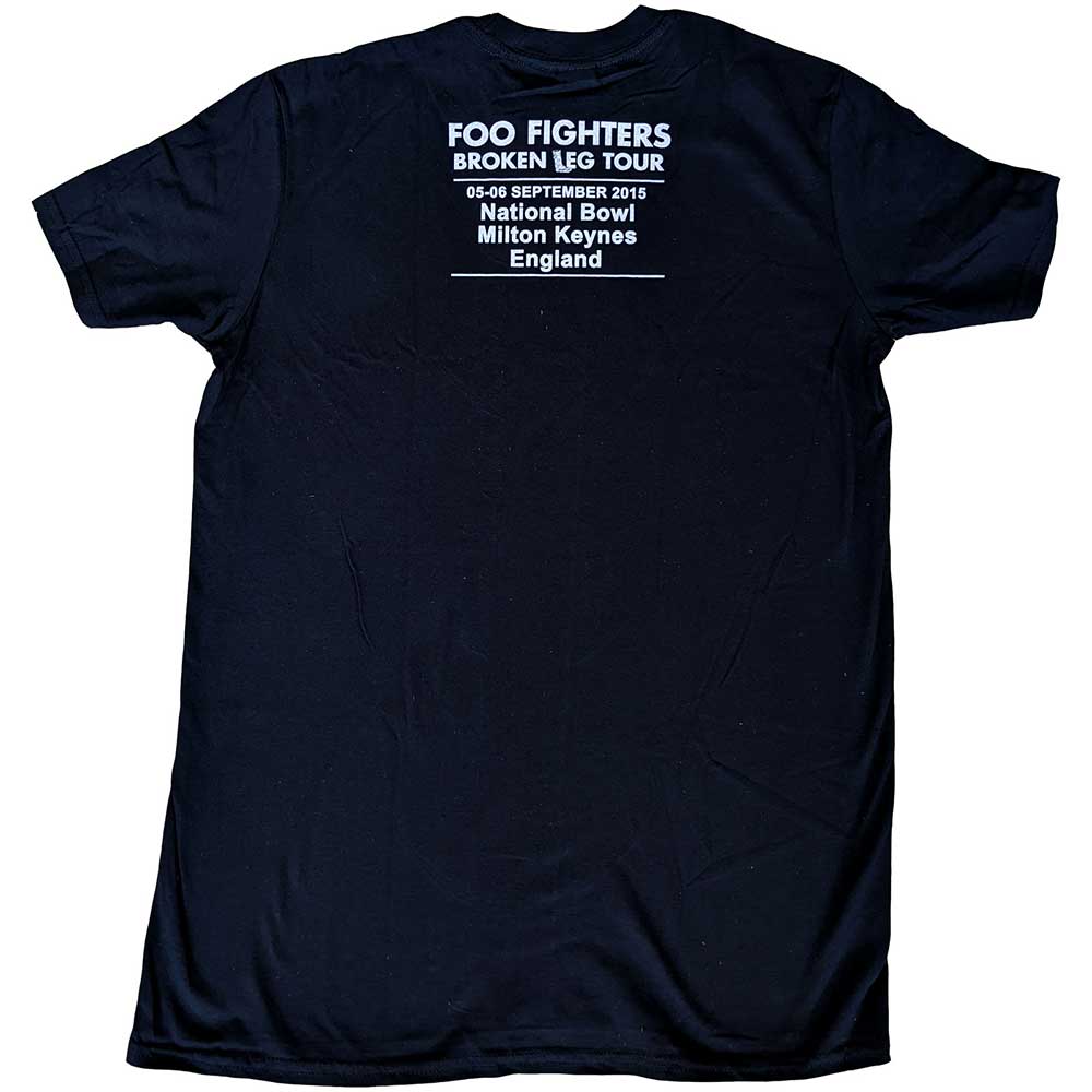 Foo Fighters Unisex T-Shirt: Break A Leg Milton Keynes (Back Print) (Ex-Tour) T-Shirt