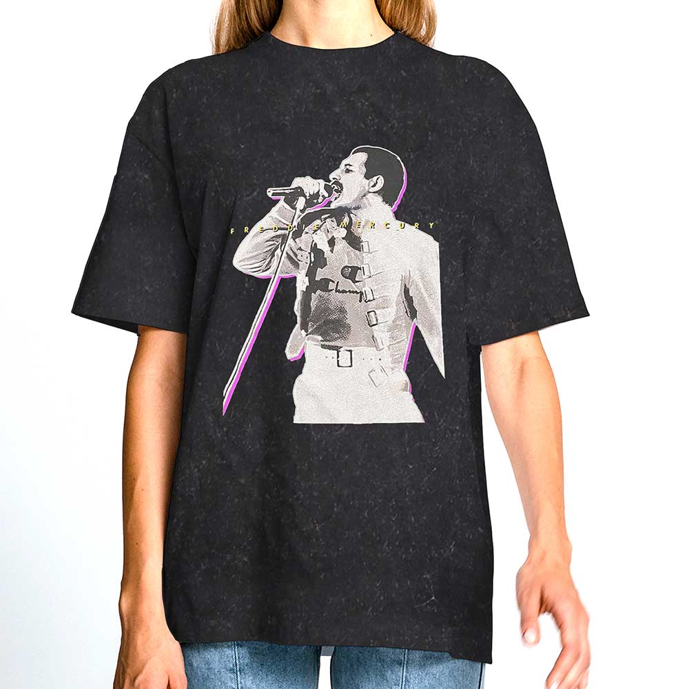 Freddie Mercury Unisex T-Shirt: Glow (Wash Collection) T-Shirt