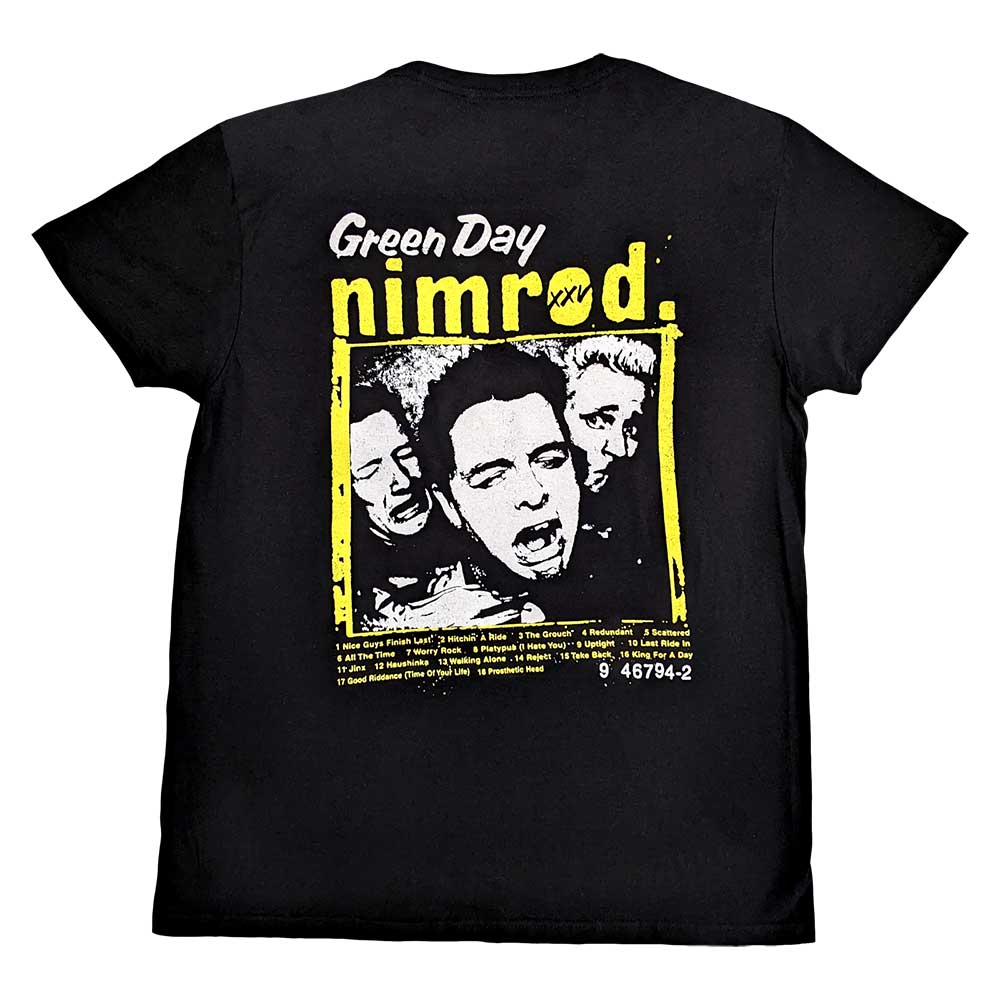 Green Day Unisex T-Shirt: Nimrod Breast Print (Back Print) T-Shirt