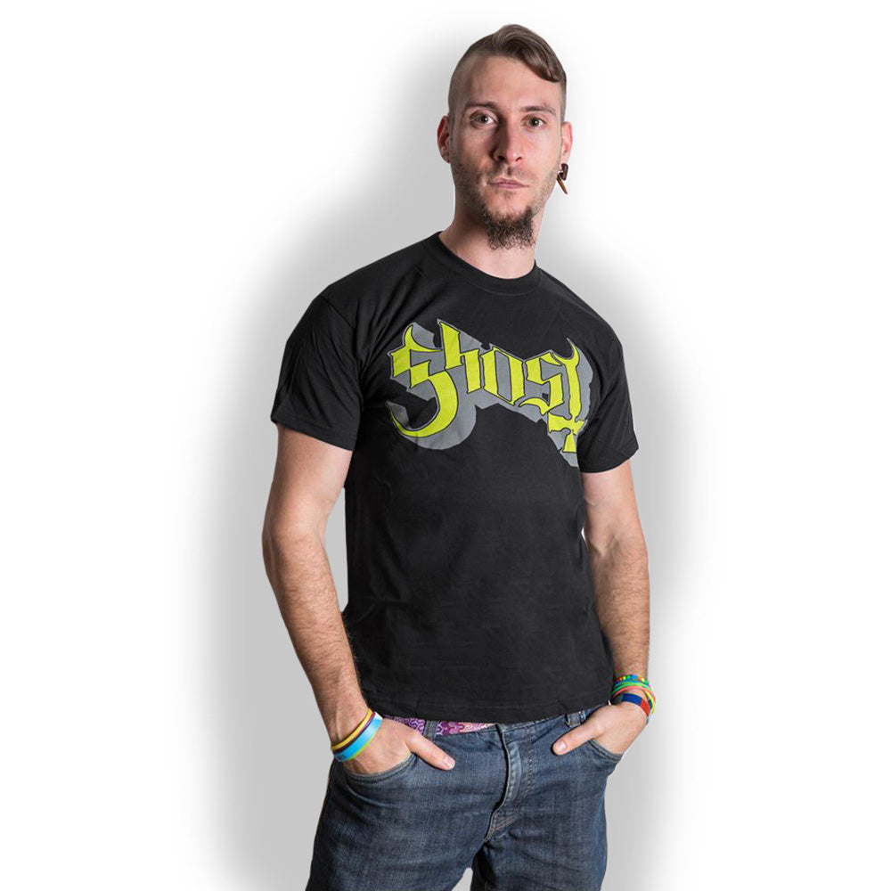 Ghost Unisex T-Shirt: Green/Grey Keyline Logo T-Shirt