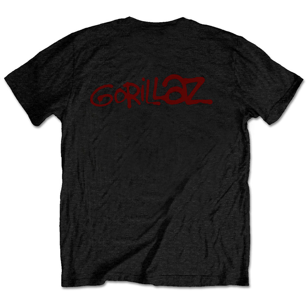 Gorillaz Unisex T-Shirt: Group Green Geep (Back Print) T-Shirt