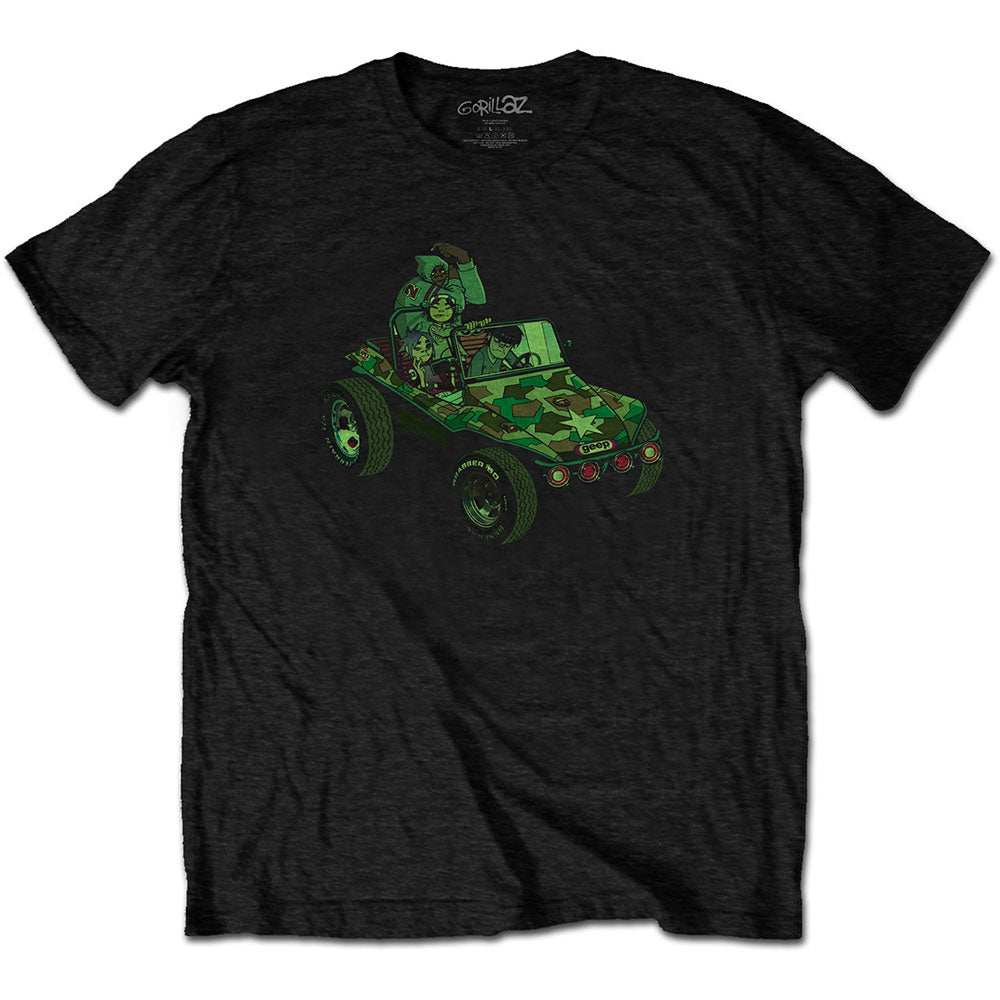 Gorillaz Unisex T-Shirt: Group Green Geep (Back Print) T-Shirt