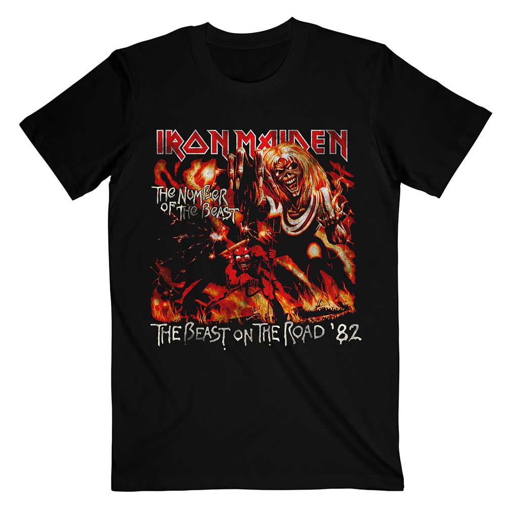 Iron Maiden Unisex T-Shirt: Number Of The Beast The Beast On The Road Vintage T-Shirt