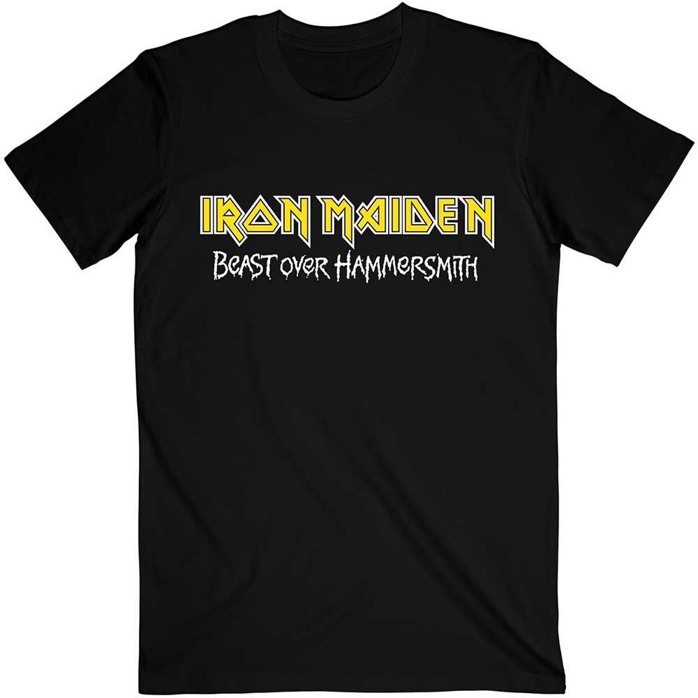Iron Maiden Unisex T-Shirt: Beast Over Hammersmith Eddie & Devil (Back Print) T-Shirt