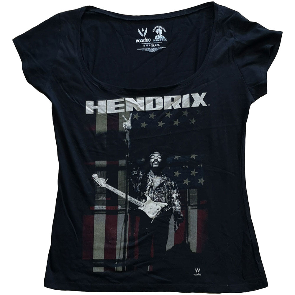 Jimi Hendrix Ladies T-Shirt: Peace Flag T-Shirt
