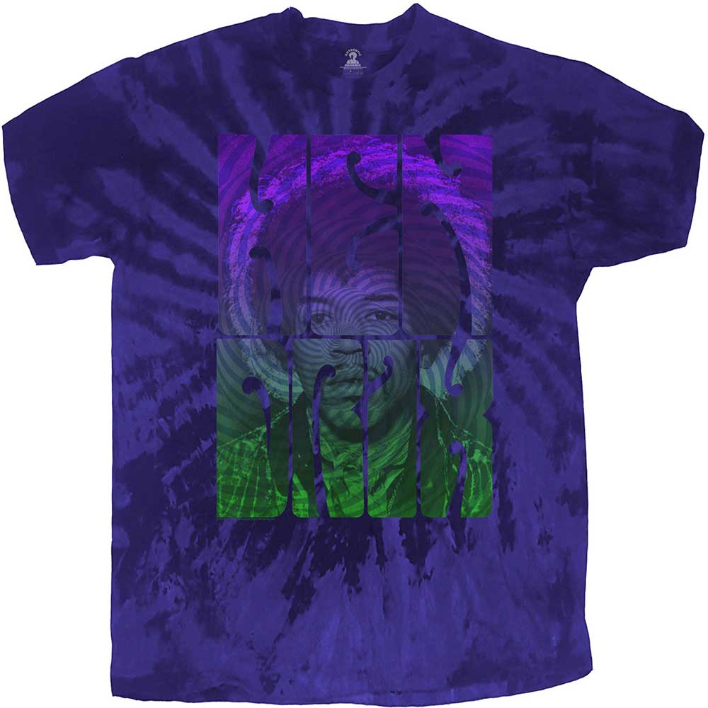 Jimi Hendrix Unisex T-Shirt: Swirly Text (Wash Collection) T-Shirt