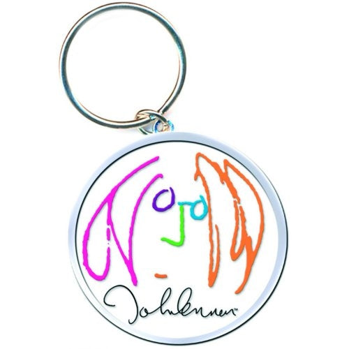 John Lennon Keychain: Self Portrait (Enamel In-fill) Sleutelhanger