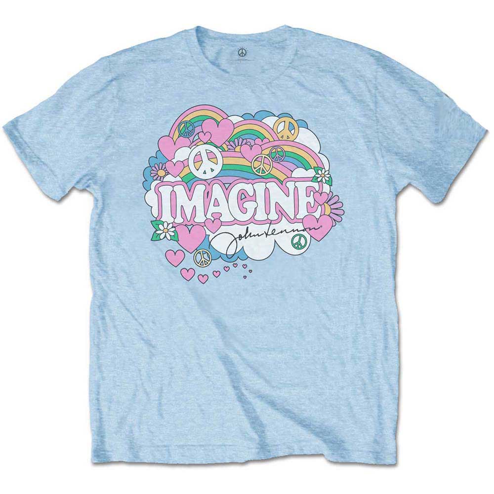 John Lennon Unisex T-Shirt: Rainbows, Love & Peace T-Shirt