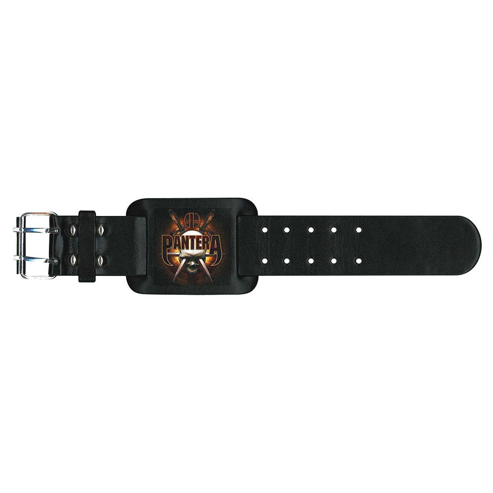 Pantera Leather Wrist Strap: Skull Knives Leren polsband