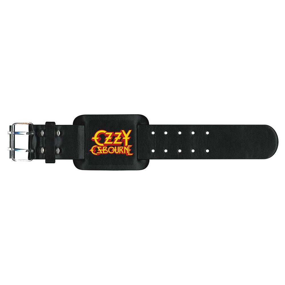 Ozzy Osbourne Leather Wrist Strap: Logo Leren polsband