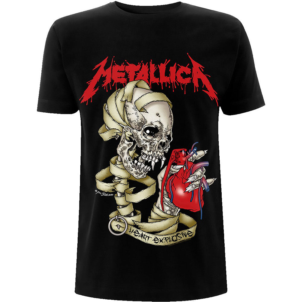 Metallica Unisex T-Shirt: Heart Explosive (Back Print) T-Shirt