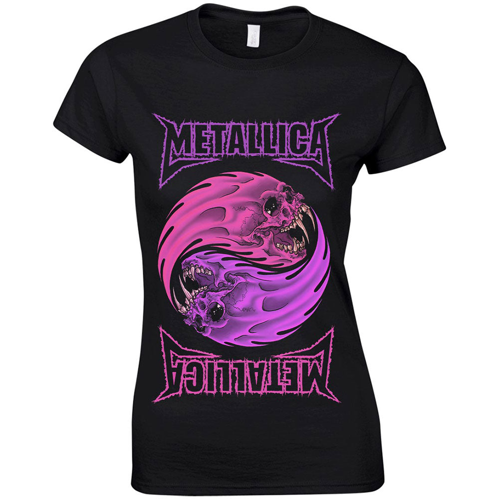 Metallica Ladies T-Shirt: Yin Yang Purple T-Shirt