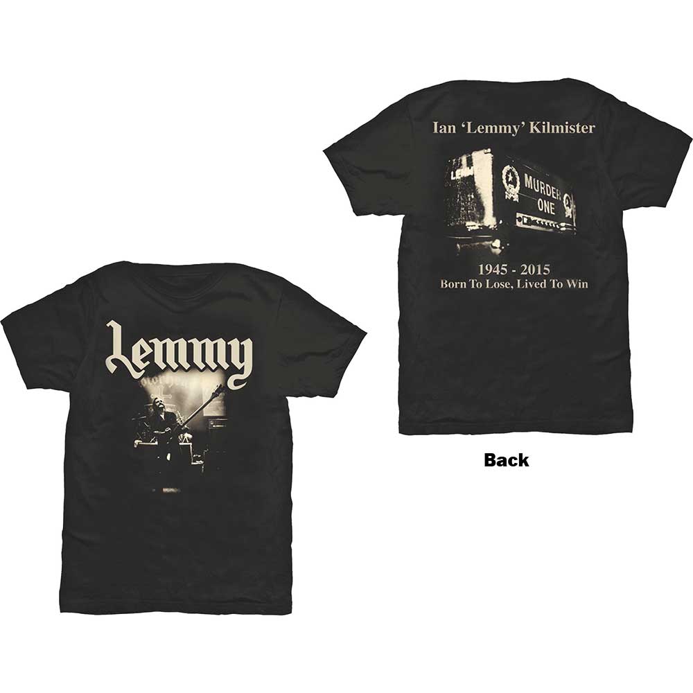 Lemmy Unisex T-Shirt: Lived to Win (Back Print) T-Shirt