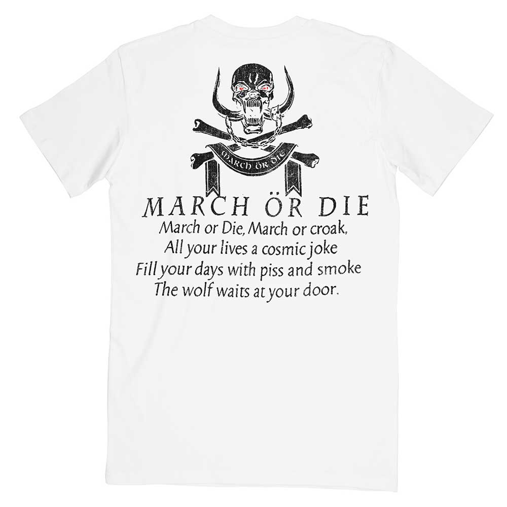 Motorhead Unisex T-Shirt: March or Die (Back Print) T-Shirt