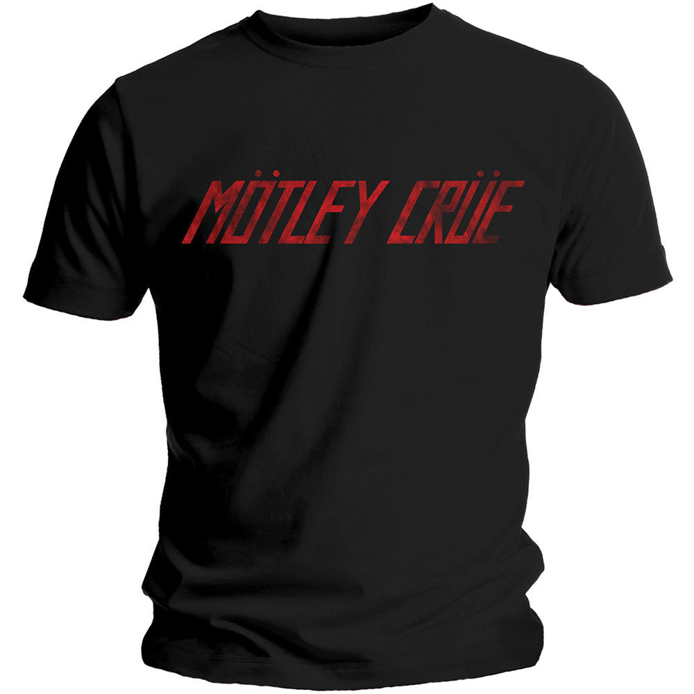 Motley Crue Unisex T-Shirt: Distressed Logo T-Shirt