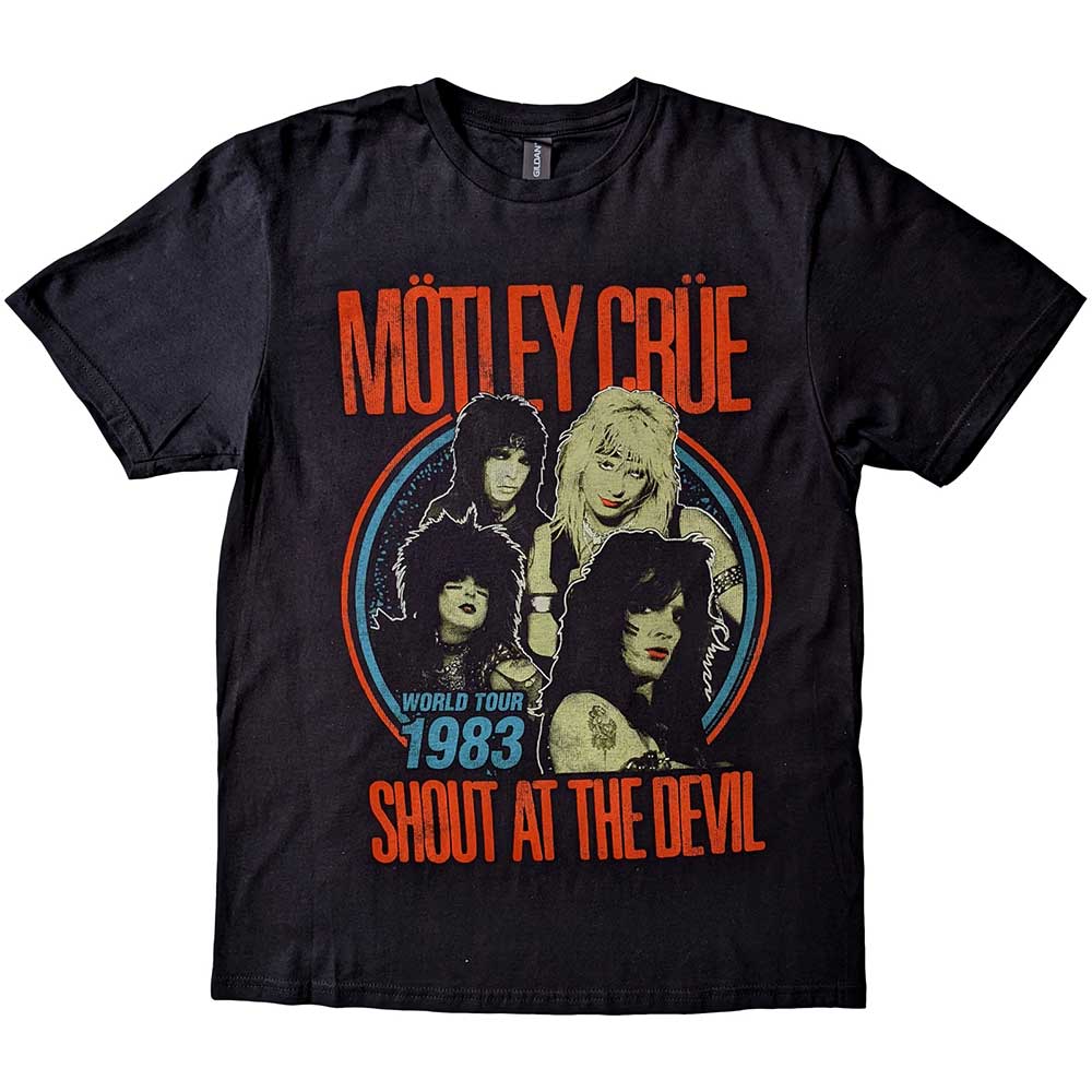 Motley Crue Unisex T-Shirt: Vintage World Tour Devil T-Shirt