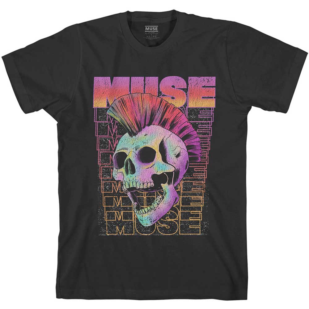 Muse Unisex T-Shirt: Mowhawk Skull T-Shirt