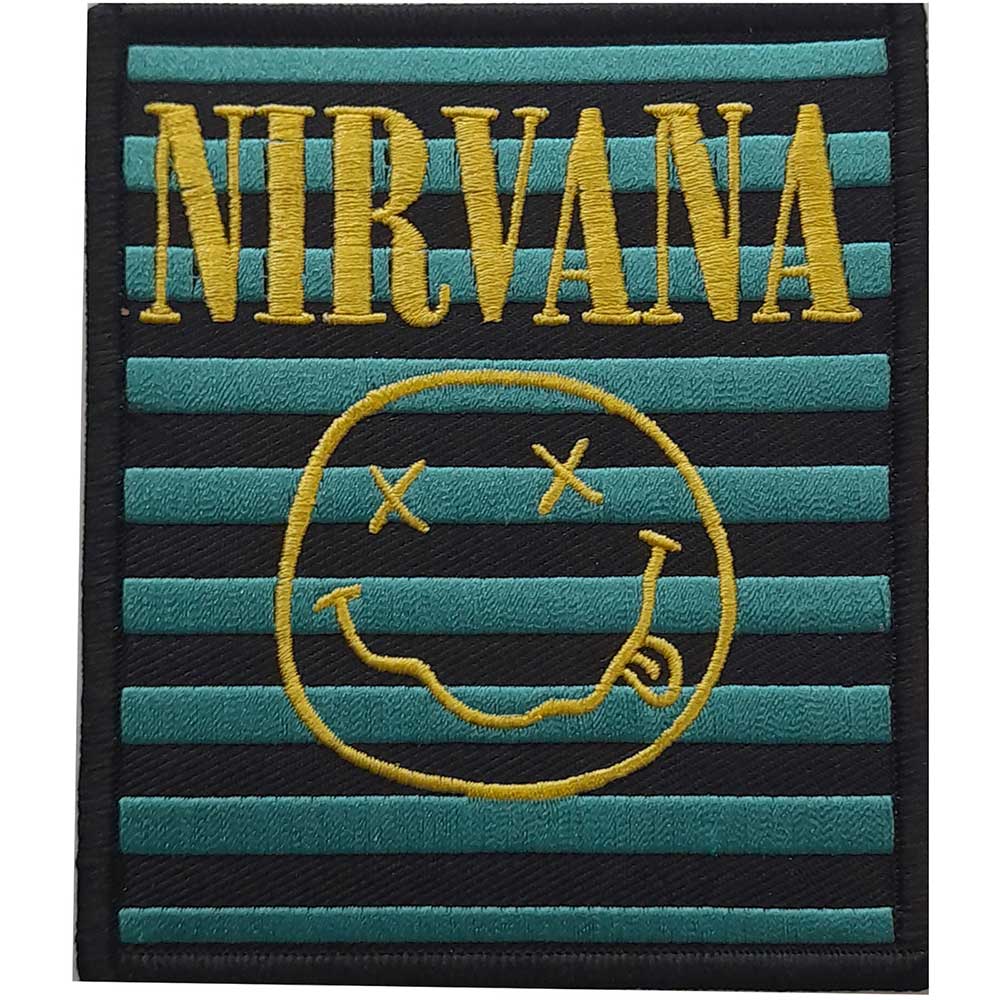 Nirvana Standard Patch: Logo & Happy Face Stripes Standaard patch