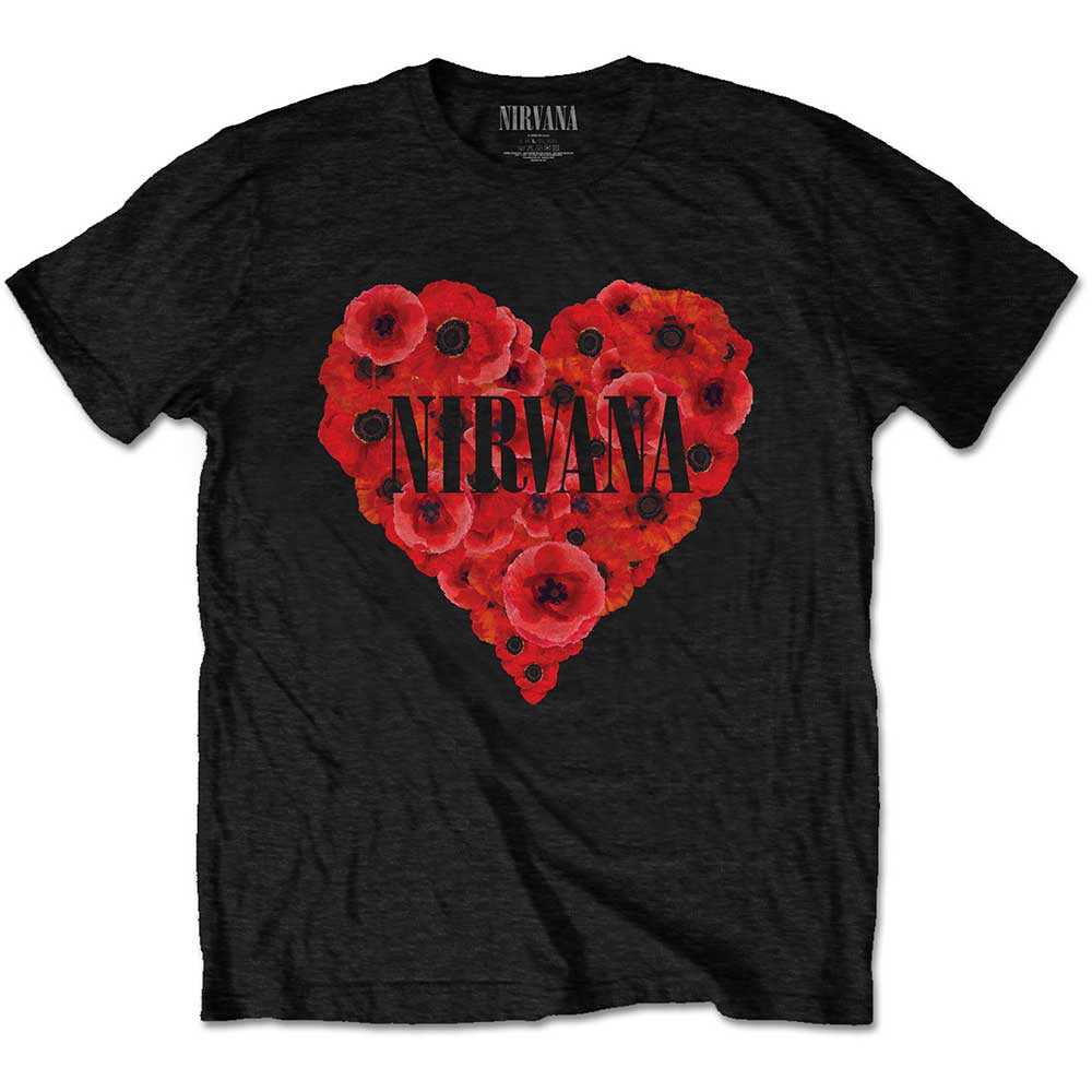 Nirvana Unisex T-Shirt: Poppy Heart T-Shirt