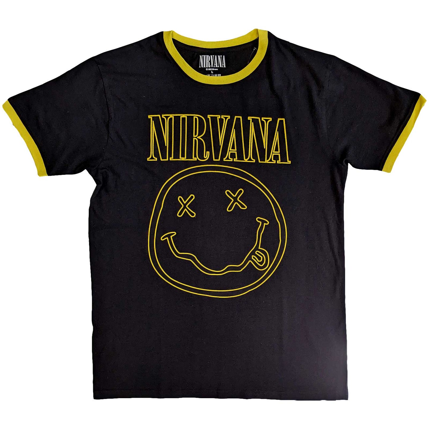 Een foto van een Ringer T-Shirt van Nirvana.