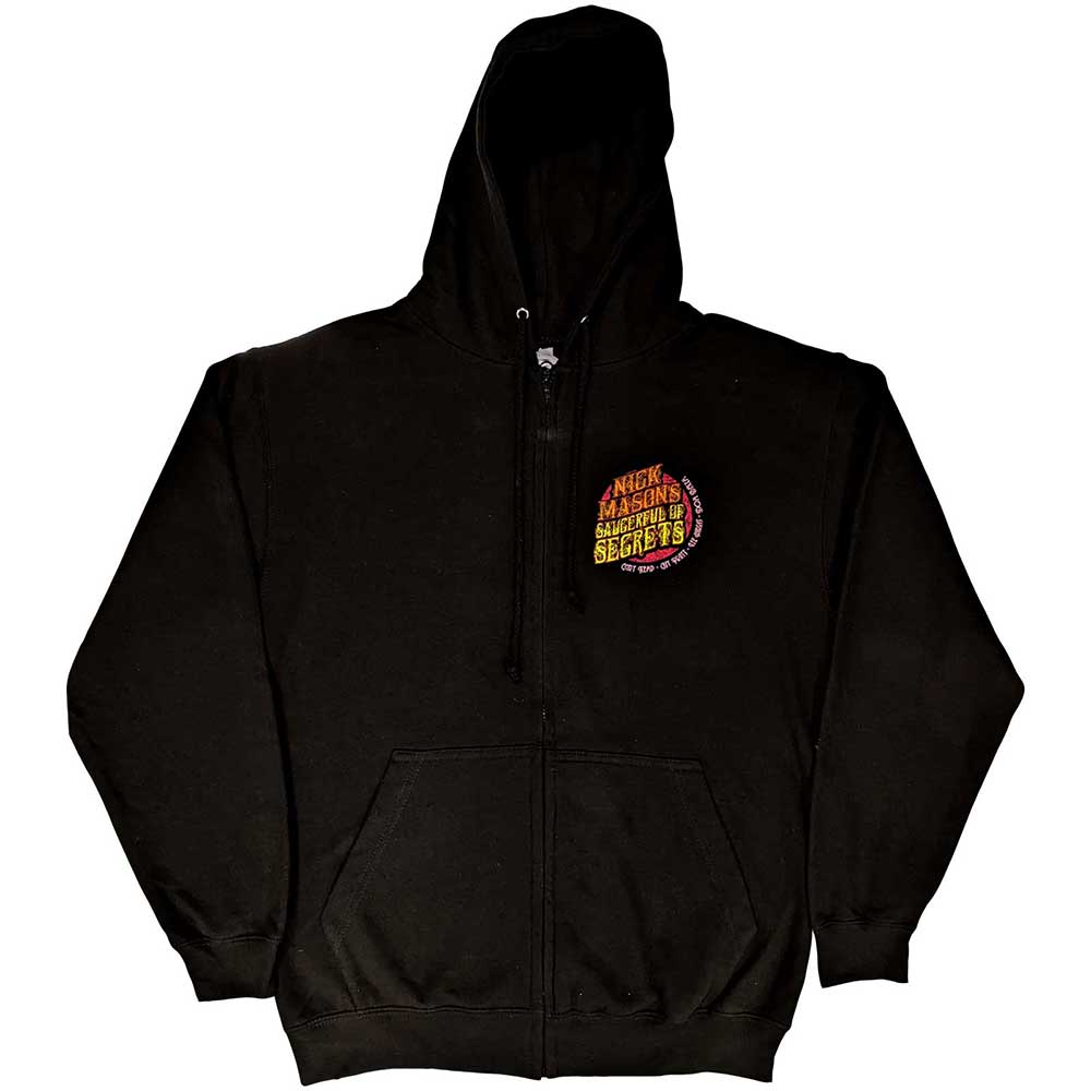 Nick Mason's Saucerful of Secrets Unisex Zipped Hoodie: Logo (Back Print & Ex-Tour) Ritshoodie