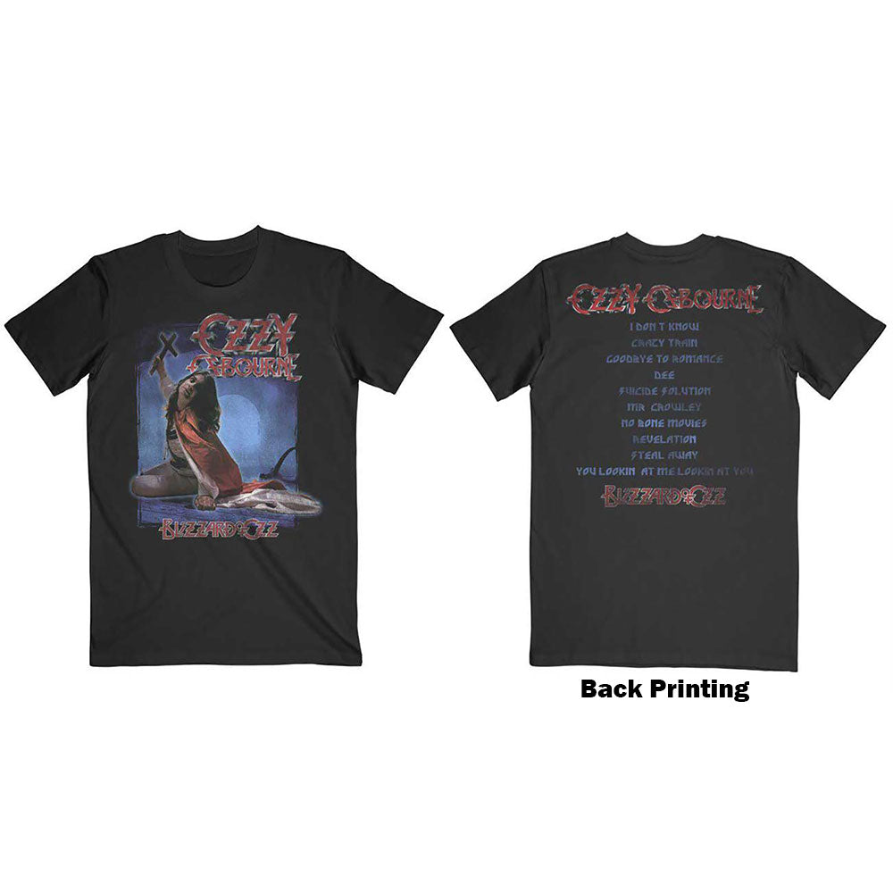 Ozzy Osbourne Unisex T-Shirt: Blizzard of Ozz Track list (Back Print) T-Shirt